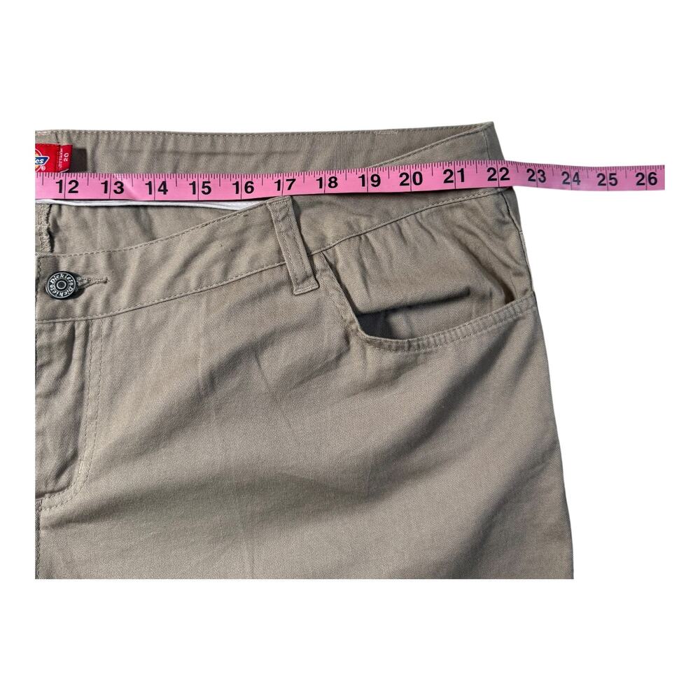 Dickies Girl Vintage Khaki 5 Pocket Skinny Pant Low Rise Straight Fit L20 - Picture 8 of 10